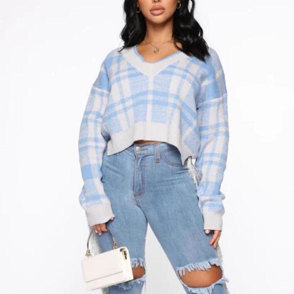 Fashion Nova Women's Blue Jumper